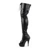 Pleaser - DELIGHT3025 Plateau overknee Laarzen - Zwart Product image
